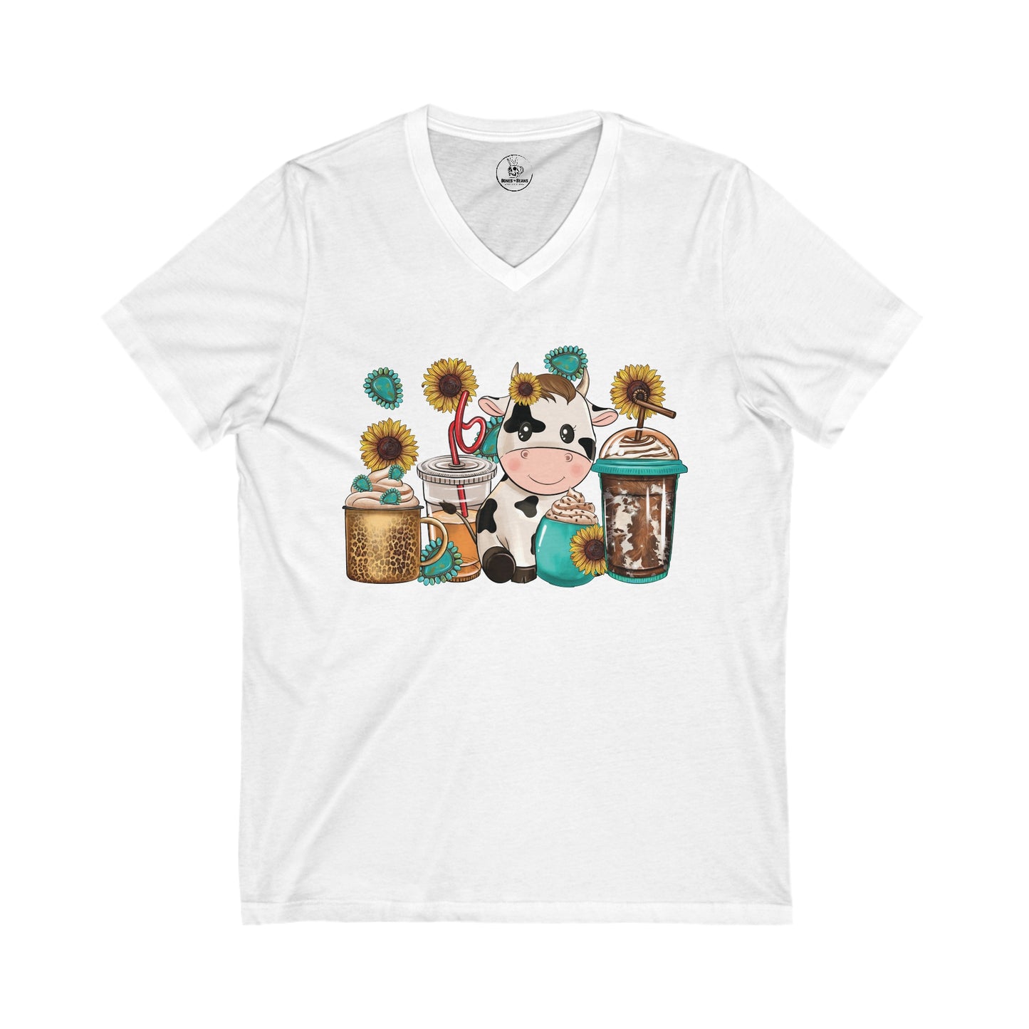 Baby Coffee Cow V-Neck Tee