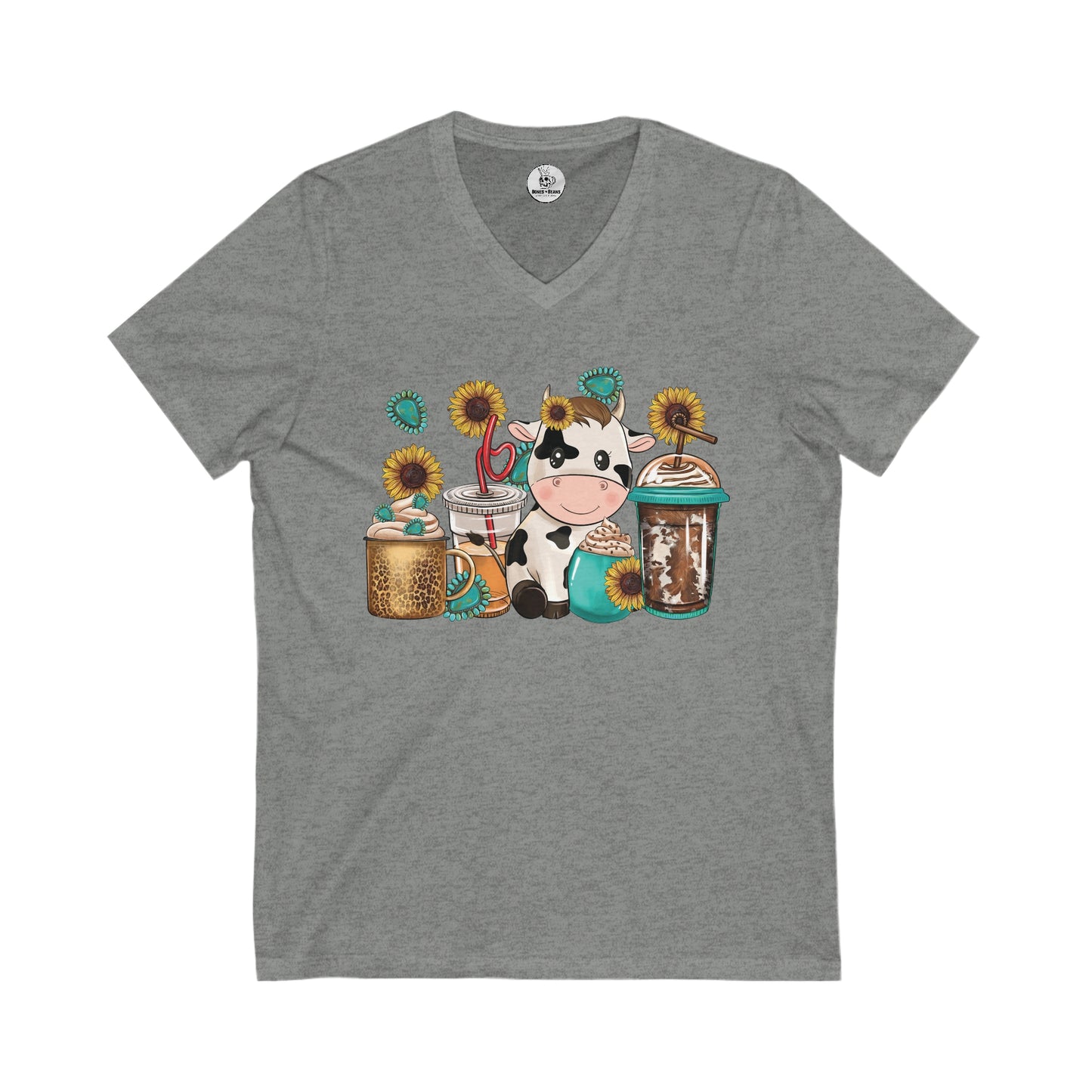 Baby Coffee Cow V-Neck Tee