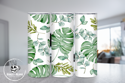 Floral Leaves Tumbler - 20oz